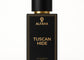 Tuscan Hide by ALFAHA – 50ml men’s perfume bottle, leathery woody Eau de Parfum on white background